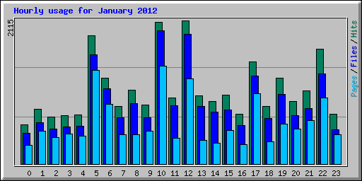 Hourly usage for January 2012