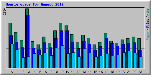 Hourly usage for August 2012